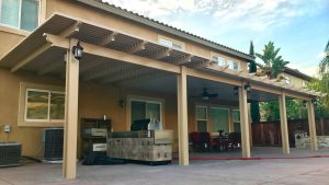 Hybrid patio cover designed and installed by Superior Patios Inc.