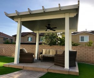 Custom white gazebo with lounge area