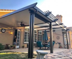 Hybrid patio cover installed by Superior Patios
