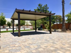 Small gazebo installed by Superior Patios in a paved area